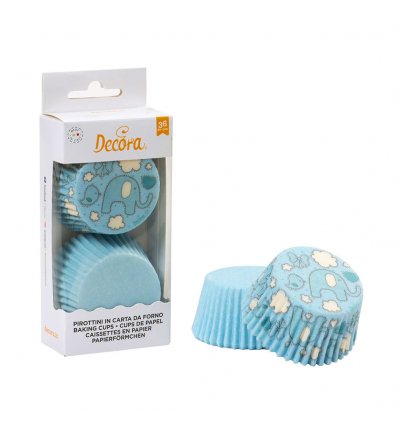 Pirottini cupcake elefantino e pois blu