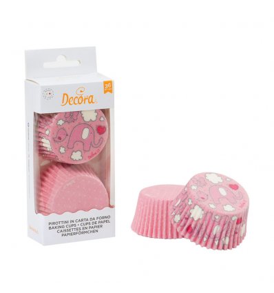 Pirottini cupcake elefantino e pois rosa